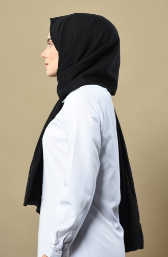 Flamlı Cotton Şal 4522-01 Siyah