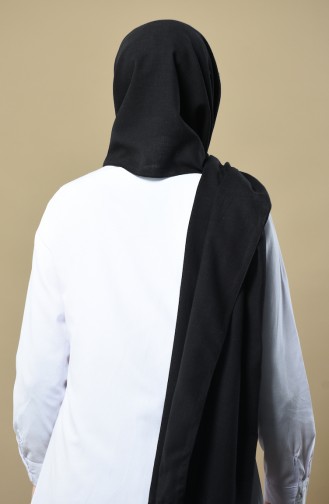 Flamlı Cotton Şal 4522-01 Siyah