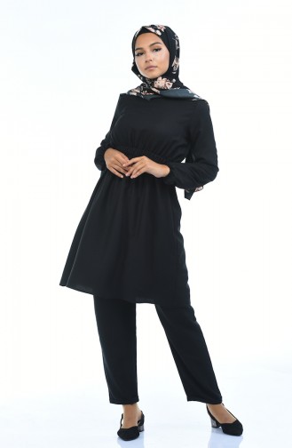 Elastic Tunic Trousers Double Suit 6023-03 Black 6023-03