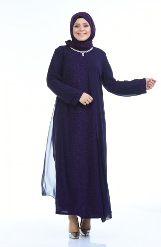 Purple İslamitische Avondjurk 1043-02
