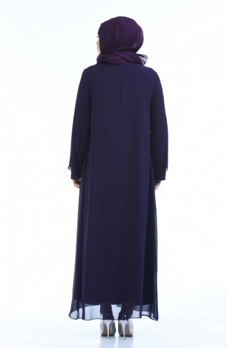 Purple Hijab Evening Dress 1043-02