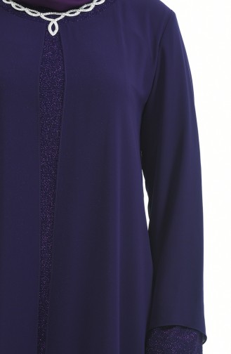 Purple Hijab Evening Dress 1043-02