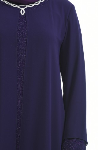 Robe de Soirée a Paillettes Grande Taille 1043-02 Pourpre 1043-02