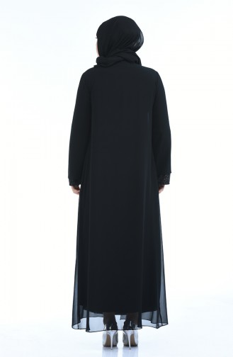 Black Hijab Evening Dress 1043-03