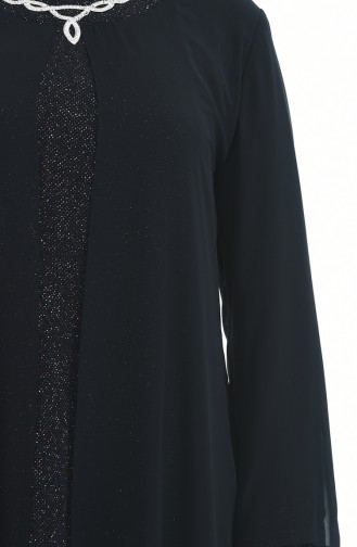 Robe de Soirée a Paillettes Grande Taille 1043-03 Noir 1043-03