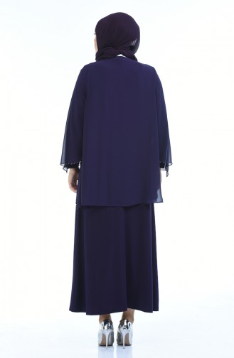 Purple Hijab Evening Dress 3147-01