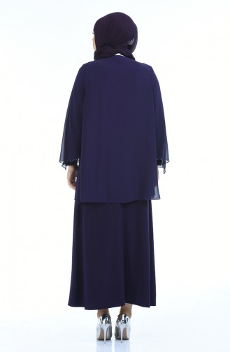 Robe de Soirée Perlées Grande Taille 3147-01 Pourpre 3147-01