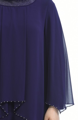 Grosse Grösse Perlen Abendkleid 3147-01 Lila 3147-01