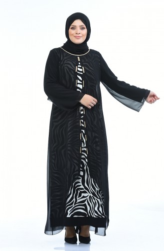 Robe de Soirée Grande Taille 5940-03 Noir 5940-03