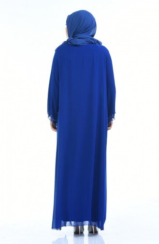 Saxe Hijab Evening Dress 6227-04