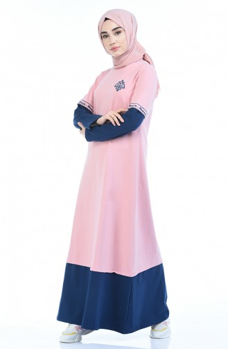 Pink Hijab Dress 4066-02