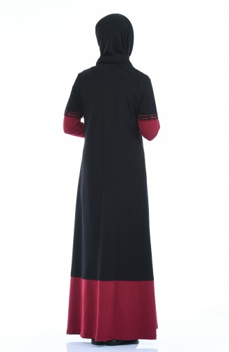 Robe Sport Détail Brodée 4066-04 Noir Bordeaux 4066-04