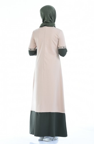 Khaki Hijab Dress 4066-05