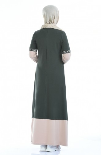 Khaki Hijab Dress 4066-06