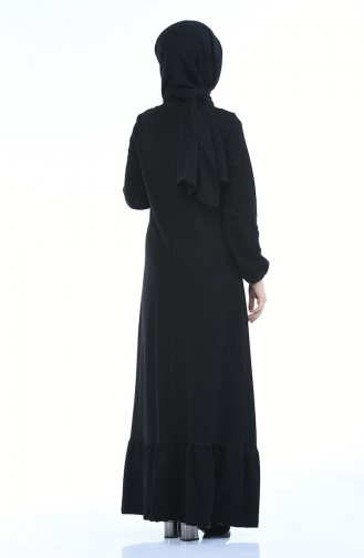 Black Hijab Dress 4077-01