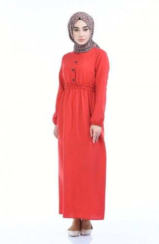 Red Hijab Dress 6014-01