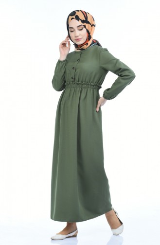 Khaki Hijab Dress 6014-08