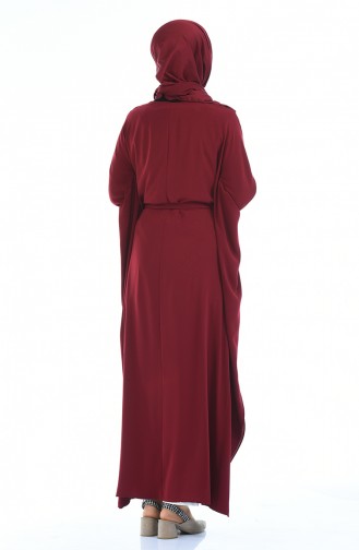 Claret red Abaya 1075-02