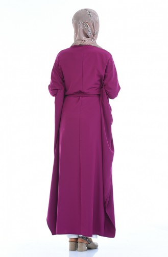 Abaya Décontracté à Manches Chauve-Souris 1075-04 Plum 1075-04