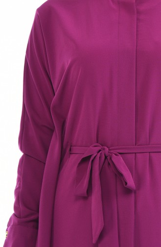 Abaya Décontracté à Manches Chauve-Souris 1075-04 Plum 1075-04