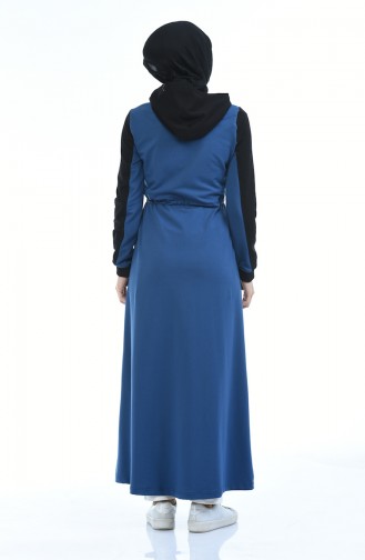 Sport Abaya mit Reissverschluss 4070-06 Schwarz Indigo 4070-06