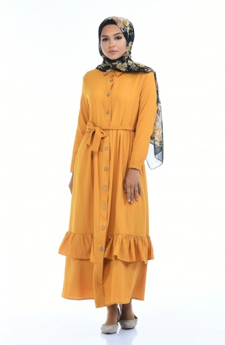 Mustard Hijab Dress 5790-04