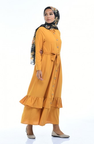 Mustard Hijab Dress 5790-04