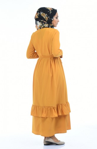 Mustard İslamitische Jurk 5790-04