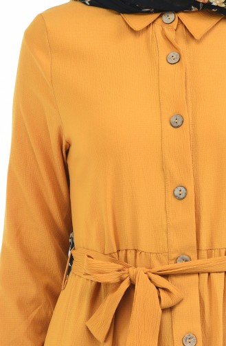 Mustard İslamitische Jurk 5790-04