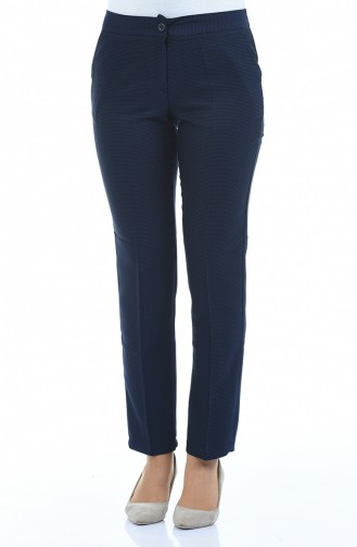 Pantalon a Motifs 4250-02 Bleu Marine 4250-02