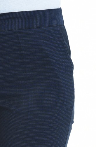Pantalon a Motifs 4250-02 Bleu Marine 4250-02