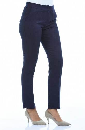 Patterned Straight-leg Trousers 4250-03 Purple 4250-03