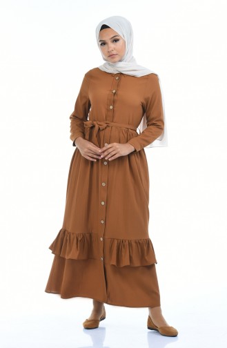 Tan Hijab Dress 5790-01