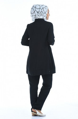 Aerobin Fabric Pocket Tunic Trousers Double Suit 5803-02 Black 5803-02