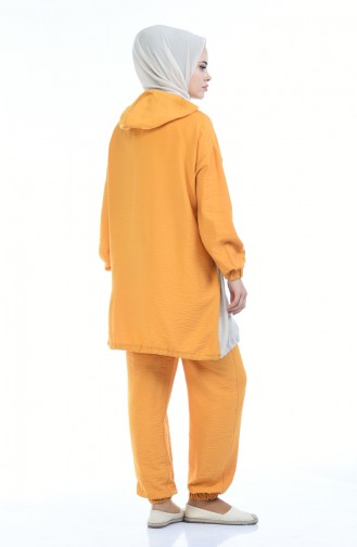 Aerobin Fabric Hooded Tunic Trousers Double Suit 5840-01 Mustard Stone 5840-01