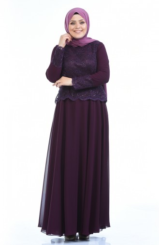 Purple İslamitische Avondjurk 1299-02
