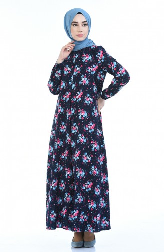 Navy Blue Hijab Dress 2082-01