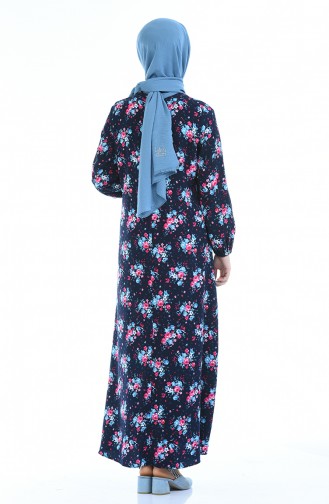 Navy Blue Hijab Dress 2082-01
