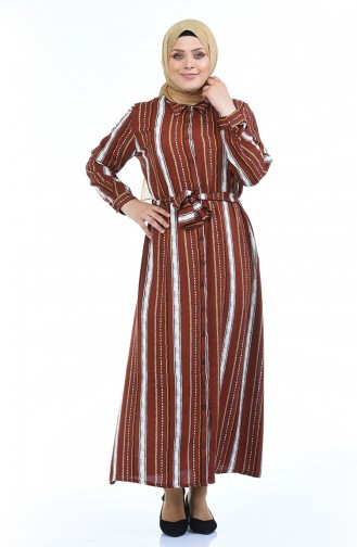 Brown İslamitische Jurk 7647-02