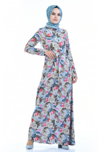 فستان رمادي 8065-03