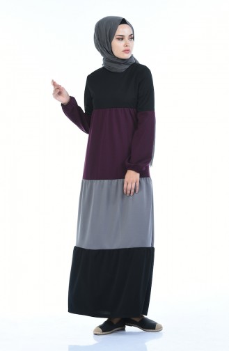 Plum Hijab Dress 4171-01