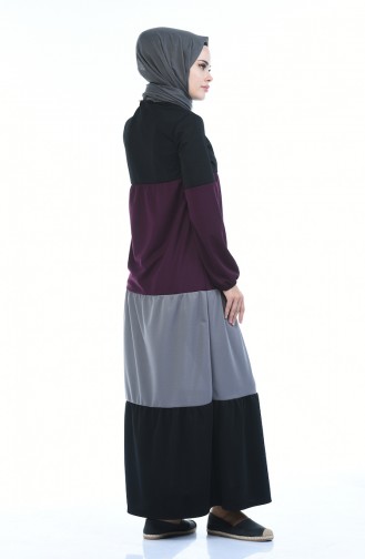 Plum Hijab Dress 4171-01