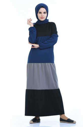 Indigo Hijab Dress 4171-03