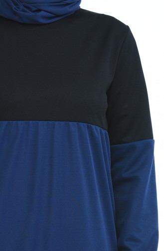 Sleeve Elastic Dress 4171-03 Indigo 4171-03