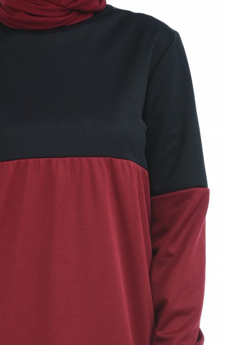 Sleeve Elastic Dress 4171-04 Claret Red 4171-04