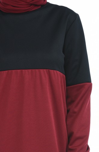 Claret red İslamitische Jurk 4171-04