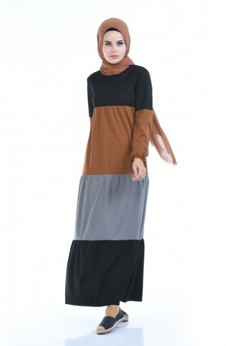 Robe Hijab Couleur cannelle 4171-05