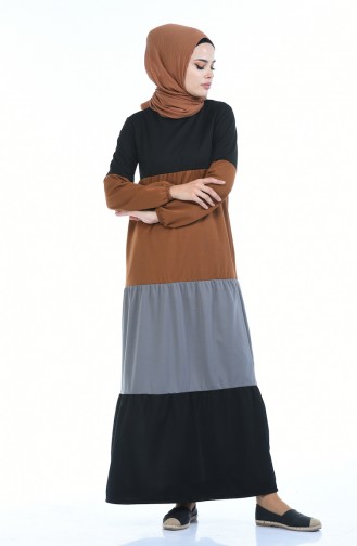 Robe Hijab Couleur cannelle 4171-05