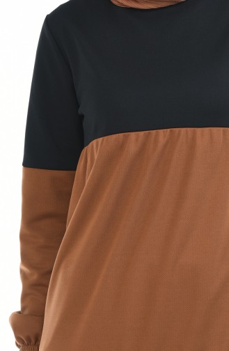 Sleeve Elastic Dress 4171-05 Cinnamon Color 4171-05