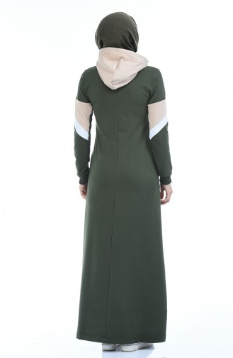 Khaki Hijab Kleider 4067-04